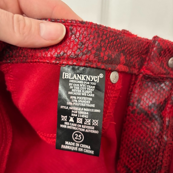 Red Snakeskin Skinny Jeans | BlankNYC 25 - Picture 6 of 10